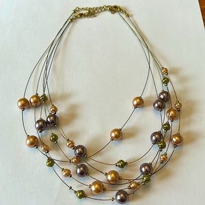 Pearl & Rose Multi-Strand Tahitian Necklace